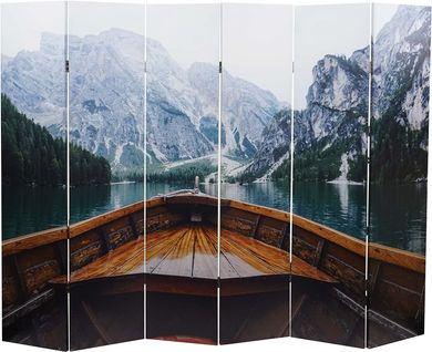 Paravent Séparateur De Pièce 6 Panneaux 180x244cm Bateau Sur Lac Par04047
