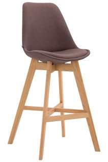 Tabouret De Bar Chaise Haute Design Scandinave Moderne En Tissu Marron Tdb10380