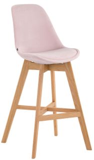 Tabouret De Bar Chaise Haute Design Scandinave Moderne En Velours Rose Tdb10377