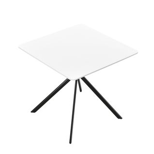 Table Salle à Manger Cuisine Pour 2 Personnes Mdf 78 Cm X 78 Cm Blanc 03_0004117