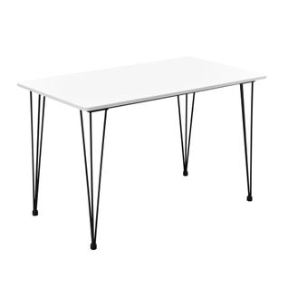 Table De Salle à Manger Cuisine Pour 4 Personnes Plateau Mdf Pieds Acier
