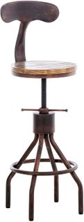 Tabouret De Bar Chaise Haute De Comptoir Avec Dossier Design Industriel Vintage Métal Bronze