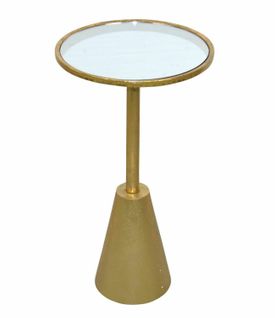 Table D'appoint Rangement Déco En Métal Plateau Verre Couleur Or Antique Med05127