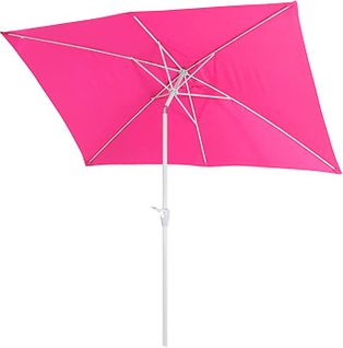 Parasol De Jardin 2x3m Rectangulaire Inclinable Polyester/aluminium 4,5kg Rose 04_0003895
