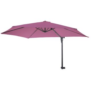 Parasol Mural Pour Balcon Terrasse Avec Mât Inclinable 3m Polyester Aluminium/acier 9kg Couleur La