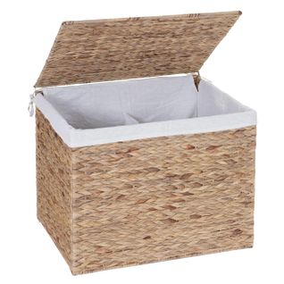 Panier à Linge Coffre De Rangement 2 Compartiments Jacinthe D'eau 50x60x43cm 129l 04_0003774