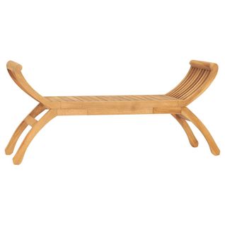 Banc De Jardin Meuble De Patio D'extérieur Terrasse 120 X 35 X 55 Cm Bois De Teck Sol