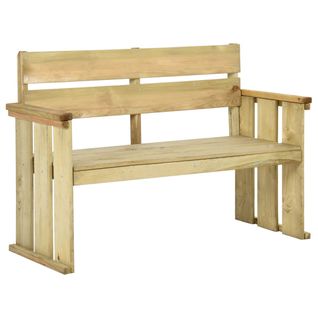 Banc De Jardin Meuble De Patio D'extérieur Terrasse 121 Cm Bois De Pin Imprégné 02_00