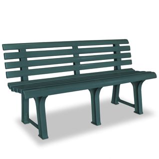 Banc De Jardin Meuble De Patio D'extérieur Terrasse 145,5 Cm Plastique Vert 02_00112