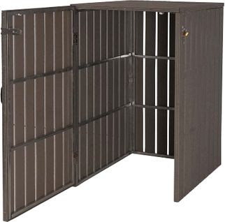 Abri De Poubelles Extérieur Conteneurs à Ordures Jusqu'à 2 Bacs Avec Couvercle 115x77x97 Cm Métal
