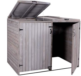 Abri De Poubelles Extérieur Conteneurs à Ordures Jusqu'à 4 Bacs 126x158x98 Cm En Bois Certifié Fsc