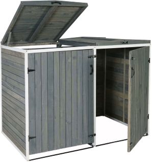 Abri De Poubelles Extérieur Conteneurs à Ordures Avec Couvercle Jusqu'à 4 Bacs 126x158x98 Cm En Bo