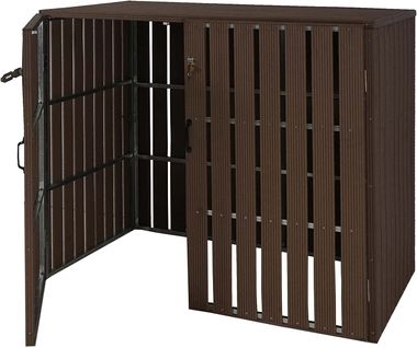 Abri De Poubelles Extérieur Conteneurs à Ordures Jusqu'à 4 Bacs 115x140x100 Cm En Métal Aspect Boi