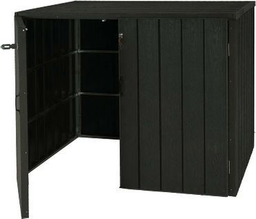 Abri De Poubelles Extérieur Conteneurs à Ordures Jusqu'à 4 Bacs 117x142x102 Cm Aspect Métal Bois,
