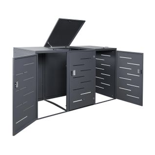 Abri De Poubelles Extérieur Conteneurs à Ordures Avec Couvercle Jusqu'à 6 Bacs 116x212x98 Cm En Ac