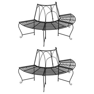 Banc De Jardin Meuble De Patio D'extérieur Terrasse Demi-circulaire Tour D'arbre 2 Pi