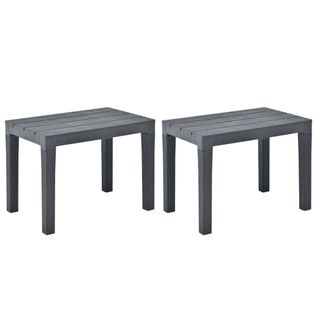 Banc De Jardin Meuble De Patio D'extérieur Terrasses De Jardin 2 Pièces Anthracite Plast