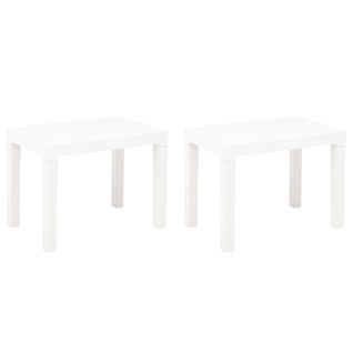 Banc De Jardin Meuble De Patio D'extérieur Terrasses De Jardin 2 Pièces Blanc Plastiq