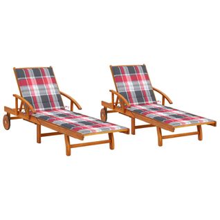 Lot De 2 Transats Chaise Longue Bain De Soleil Lit De Jardin Terrasse Meuble D'extérieur
