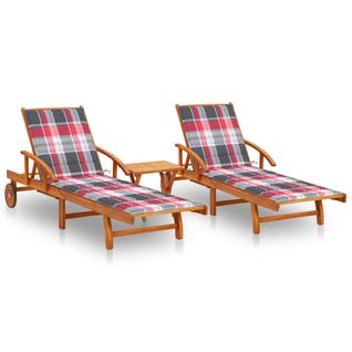 Lot De 2 Transats Chaise Longue Bain De Soleil Lit De Jardin Terrasse Meuble D'extérieur 199 Cm