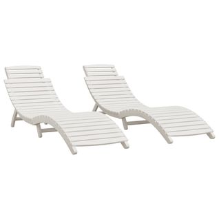 Lot De 2 Transats Chaise Longue Bain De Soleil Lit De Jardin Terrasse Meuble D'extéri