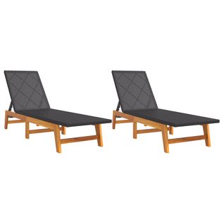 Lot De 2 Transats Chaise Longue Bain De Soleil Lit De Jardin Terrasse Meuble D'extérieur