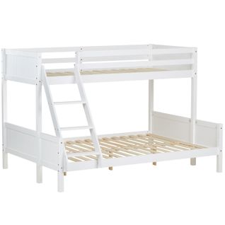 Lits Pour Enfants Superposés 3 Couchages Avec Sommier à Lattes 1 Lit Deux Places 140x200 Cm Et 1 L