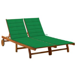 Transat Chaise Longue Bain De Soleil Lit De Jardin Terrasse Meuble D'extérieur 2 Places Avec Coussin