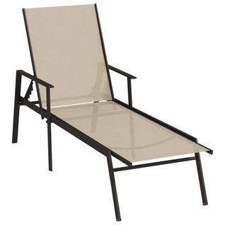 Transat Chaise Longue Bain De Soleil Lit De Jardin Terrasse Meuble D'extérieur Acier