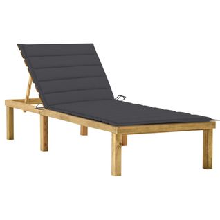 Transat Chaise Longue Bain De Soleil Lit De Jardin Terrasse Meuble D'extérieur Avec Coussin