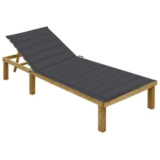 Transat Chaise Longue Bain De Soleil Lit De Jardin Terrasse Meuble D'extérieur Avec Coussin