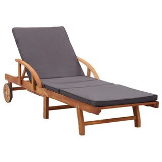 Transat Chaise Longue Bain De Soleil Lit De Jardin Terrasse Meuble D'extérieur Avec Coussin
