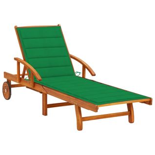 Transat Chaise Longue Bain De Soleil Lit De Jardin Terrasse Meuble D'extérieur Avec Coussin