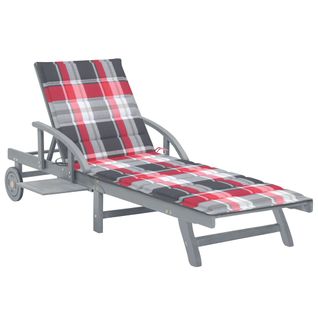 Transat Chaise Longue Bain De Soleil Lit De Jardin Terrasse Meuble D'extérieur Avec Coussin