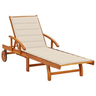 Transat Chaise Longue Bain De Soleil Lit De Jardin Terrasse Meuble D'extérieur Avec Coussin