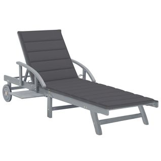 Transat Chaise Longue Bain De Soleil Lit De Jardin Terrasse Meuble D'extérieur Avec Coussin