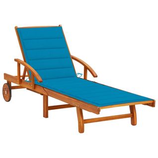 Transat Chaise Longue Bain De Soleil Lit De Jardin Terrasse Meuble D'extérieur Avec Coussin