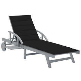 Transat Chaise Longue Bain De Soleil Lit De Jardin Terrasse Meuble D'extérieur Avec Coussin
