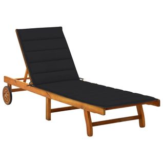 Transat Chaise Longue Bain De Soleil Lit De Jardin Terrasse Meuble D'extérieur Avec Coussin