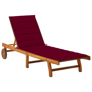 Transat Chaise Longue Bain De Soleil Lit De Jardin Terrasse Meuble D'extérieur Avec Coussin
