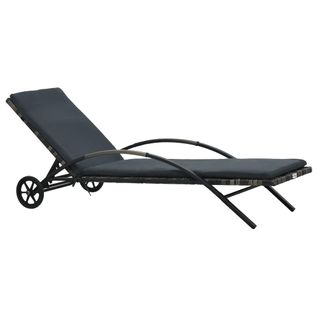 Transat Chaise Longue Bain De Soleil Lit De Jardin Terrasse Meuble D'extérieur Avec Coussin