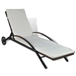 Transat Chaise Longue Bain De Soleil Lit De Jardin Terrasse Meuble D'extérieur Avec Coussin