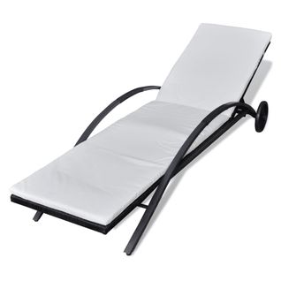 Transat Chaise Longue Bain De Soleil Lit De Jardin Terrasse Meuble D'extérieur Avec Coussin