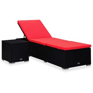 Transat Chaise Longue Bain De Soleil Lit De Jardin Terrasse Meuble D'extérieur Avec Coussin