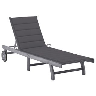 Transat Chaise Longue Bain De Soleil Lit De Jardin Terrasse Meuble D'extérieur Avec Coussin