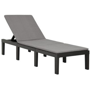 Transat Chaise Longue Bain De Soleil Lit De Jardin Terrasse Meuble D'extérieur Avec Coussin