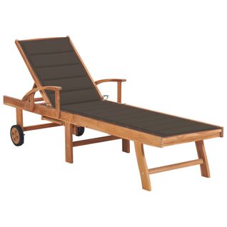 Transat Chaise Longue Bain De Soleil Lit De Jardin 200 Cm Terrasse Meuble D'extérieur Avec Coussin