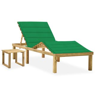 Transat Chaise Longue Bain De Soleil Lit De Jardin Terrasse Meuble D'extérieur Avec Table Et Coussin