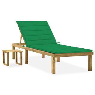 Transat Chaise Longue Bain De Soleil Lit De Jardin Terrasse Meuble D'extérieur Avec Table Et Coussin