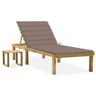 Transat Chaise Longue Bain De Soleil Lit De Jardin Terrasse Meuble D'extérieur Avec Table